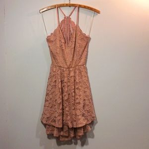 Eclipse pink lace dress peekaboo back M NWT